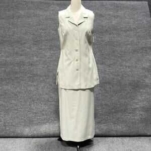 Jolibel Skirt Suit Set Womens 8 Cream Sleeveless Top Long Maxi Made Canada